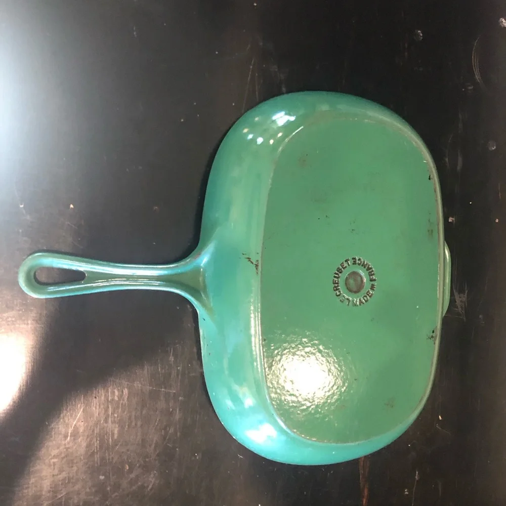 Le Creuset Grill Pan Preowned 26 cm green Very seasoned!!